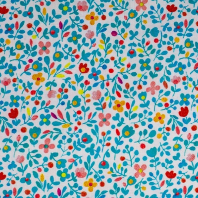 Baumwolle Ostern | HAPPY EASTER Blumen | Türkis